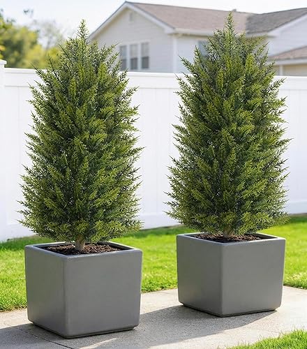 3ft UV-Resistant Artificial Cedar Topiary Tree Faux Cypress Outdoor Fake