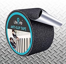 LifeGrip Anti-Slip Tape, Aluminum-Backed Grip Tape, Heavy Duty Safety Non-Slip Tape for Irregular or Textured Stair Step Tread Outdoor, Waterproof Non Skid Roll, 4" X 60' Black, Easy to Install