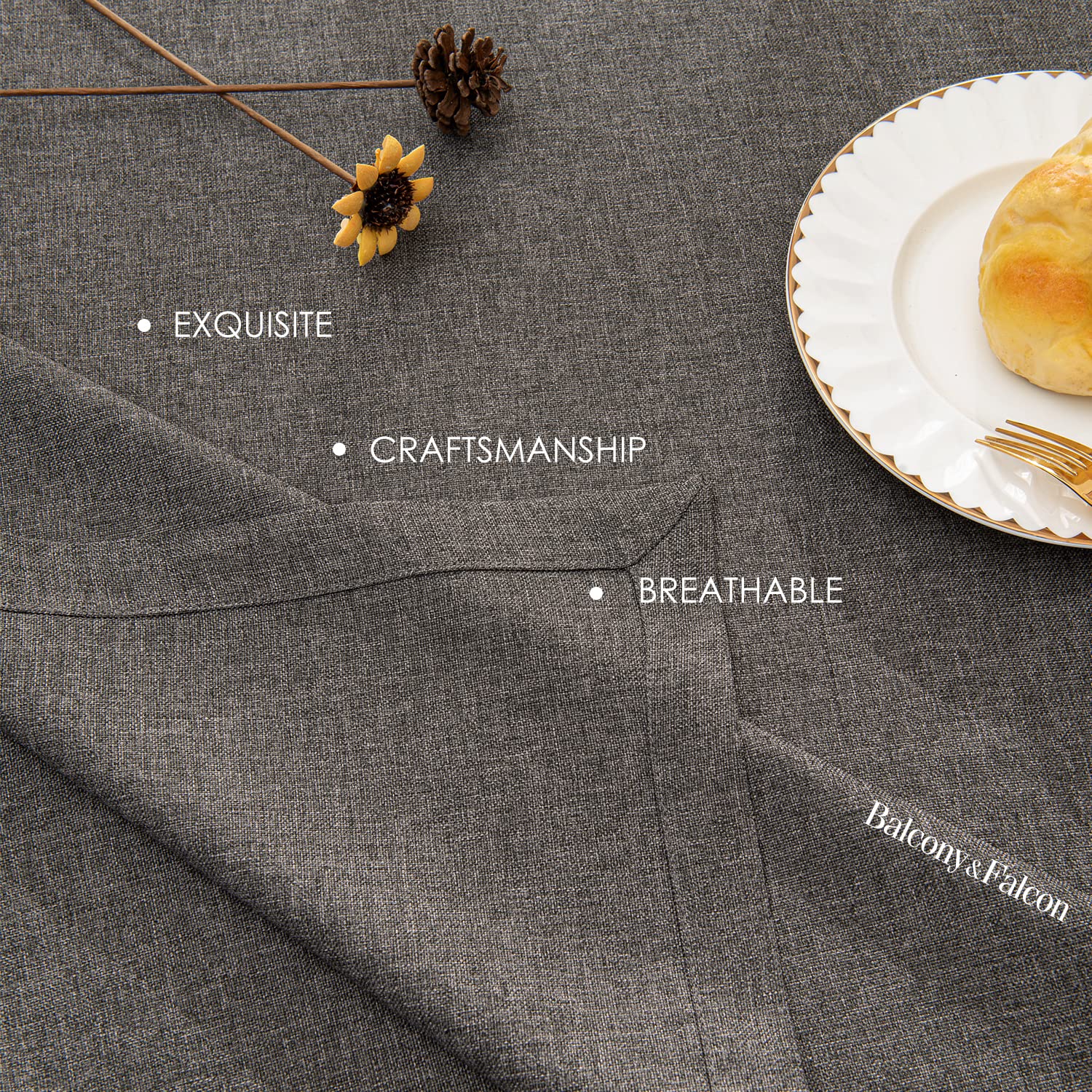 BALCONY & FALCON Table Cloth, Wipe Clean Tablecloth Rectangular, Waterproof, Machine Washable - Image 3