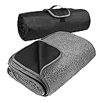 Tirrinia Large Waterproof Outdoor Blanket, Soft Warm Windproof Stadium Blanket with Sherpa Fleece and Foldable for Outdoor Sport, Baseball, Football, Beach, Concerts, Car,66 x 90