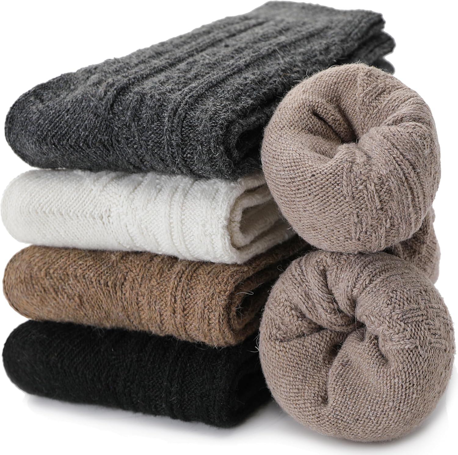Calzini Termici In Lana Merino Per Donna - Confezione Da 5 Paia, Caldi E Morbidi Per L'inverno