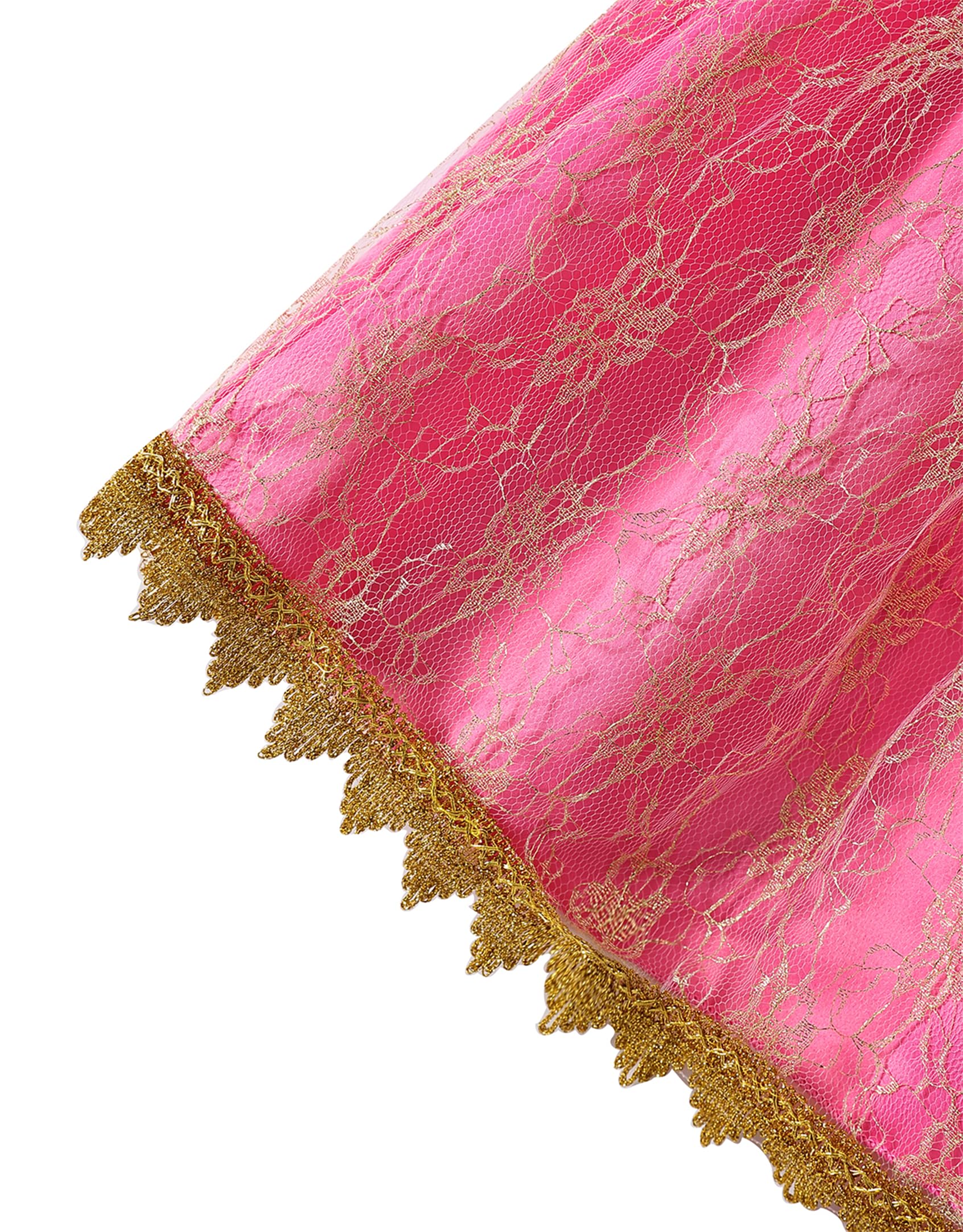 Aoiviss Disfraz de Princesa Rosa para Niña Vestido de Princesa de Encaje Disfraz de Fiesta Cumpleaños con Accesorios 110