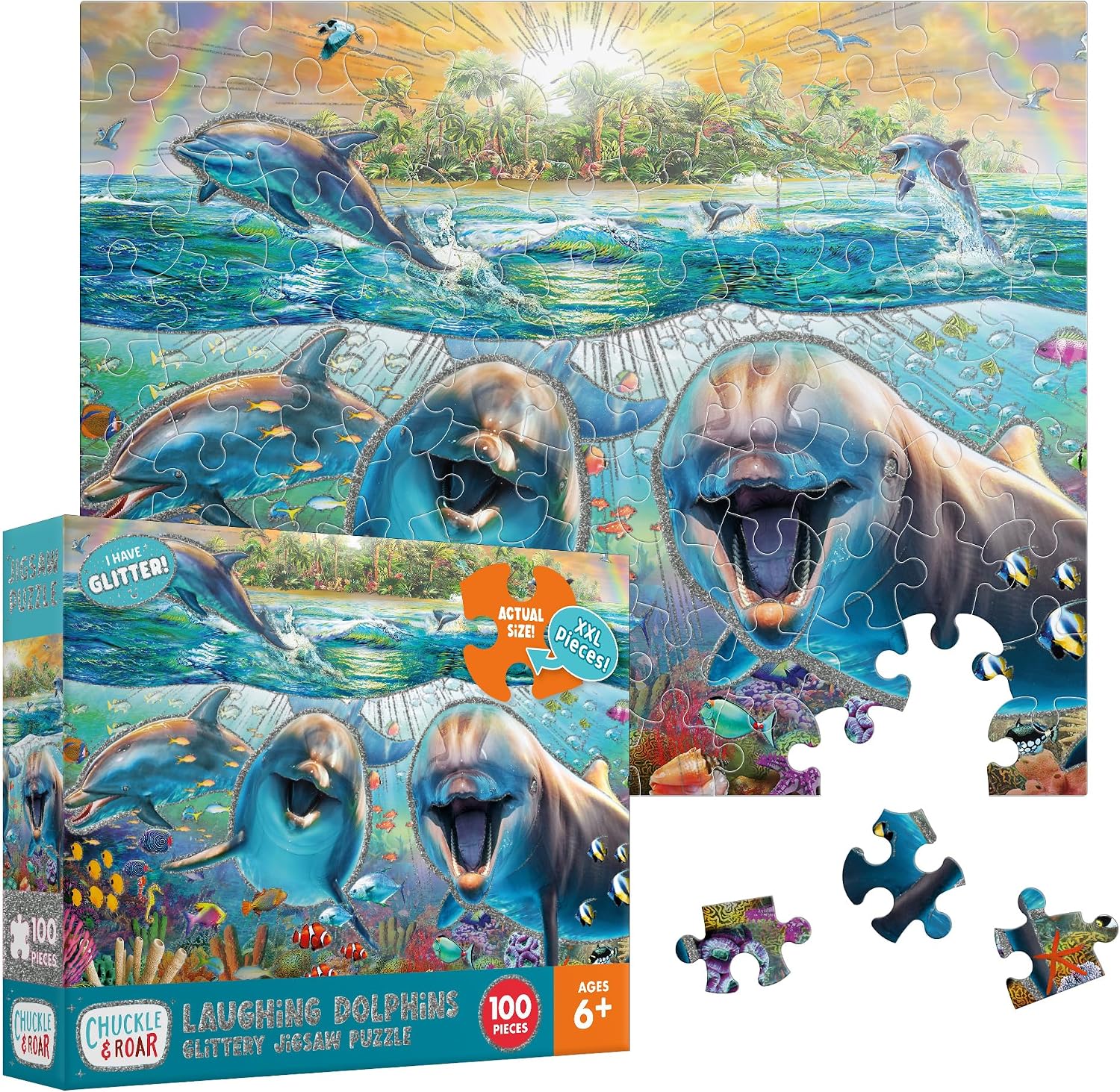 Buffalo Games 100 Piece XXL Pieces Dolphine Puzzle for Kids Ages 6-8