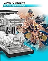 Vista 2 de LAVAVAJILLAS PORTÁTIL SOBRE RUEDAS 18" CON CAPACIDAD DE ESPACIO DE 8 PLACES DE ACERO INOXIDABLE CON CONECTO DE GRIFO BLACK+DECKER