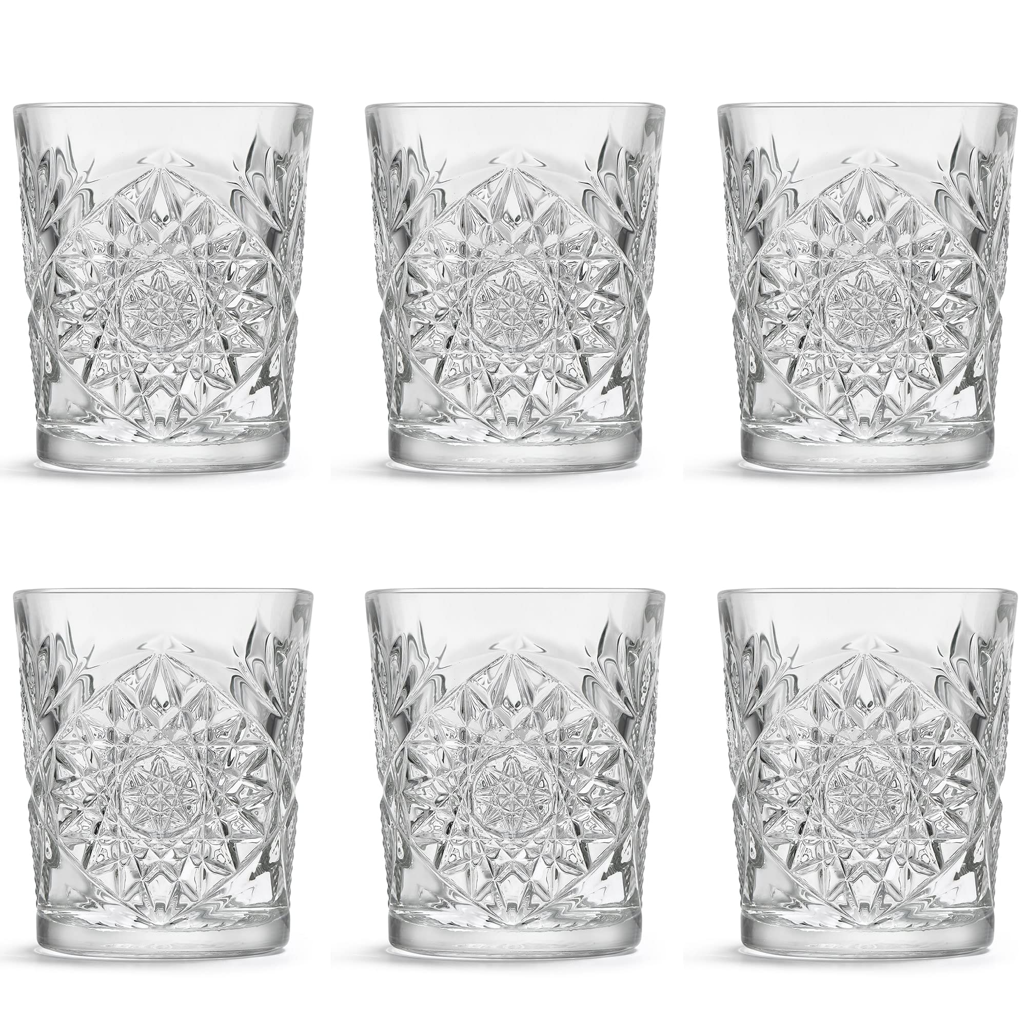 Bicchieri Hobstar della Libbey - 355 ml/ 35,5 cl - Set di 6 - Design vintage - Lavabili in lavastoviglie - Di alta qualità