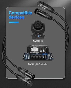DMX Lighting Essentials: 25FT Cable & 10 Adapters for Stage Setup
