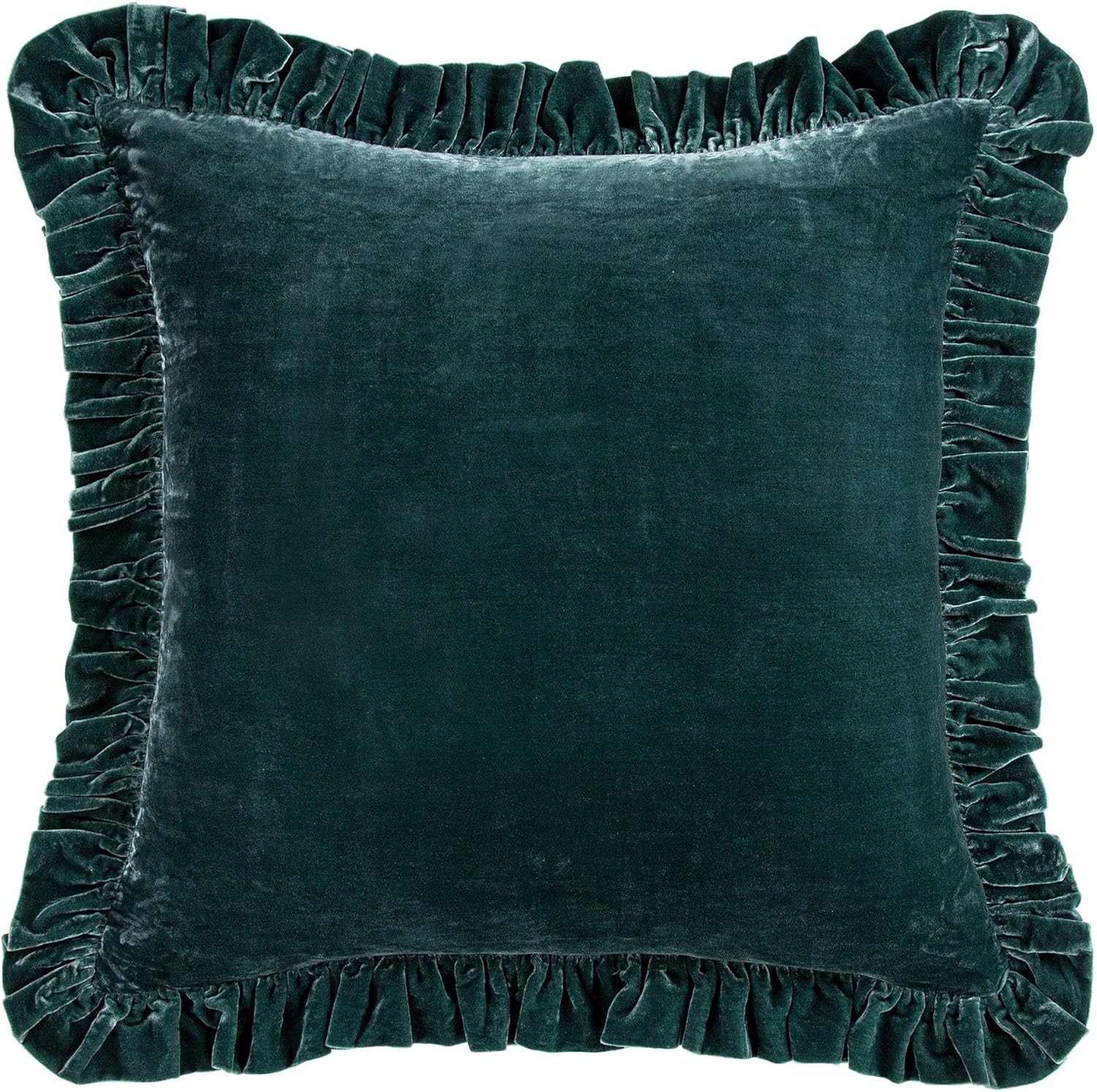 HiEnd Accents Stella Faux Silk Velvet Euro Sham Pillow Cover, 27x27 inch, Storm Blue, Romantic Western Modern Traditional Style Luxury Bedding