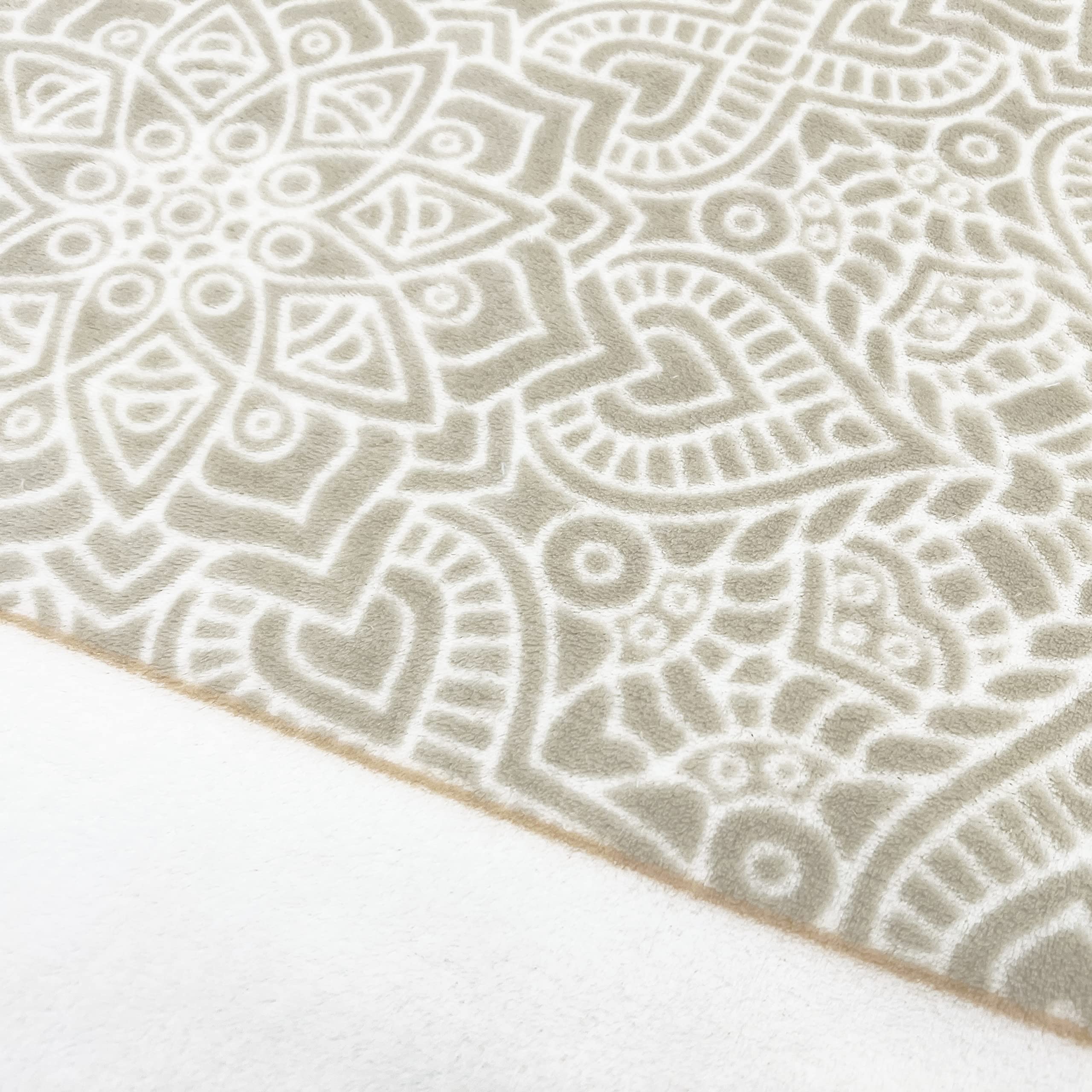 Victorio & Lucchino Juego de sábanas Coralina, térmica para Invierno, Tacto Suave - Modelo Beverly (Beige Embozo Blanco, 150 cm)