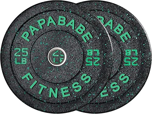 Miniatura 5 de Papababe - Placas de parachoques, placas de peso olímpicas de alto rebote con placas de peso de goma de color para levantamiento de pesas y