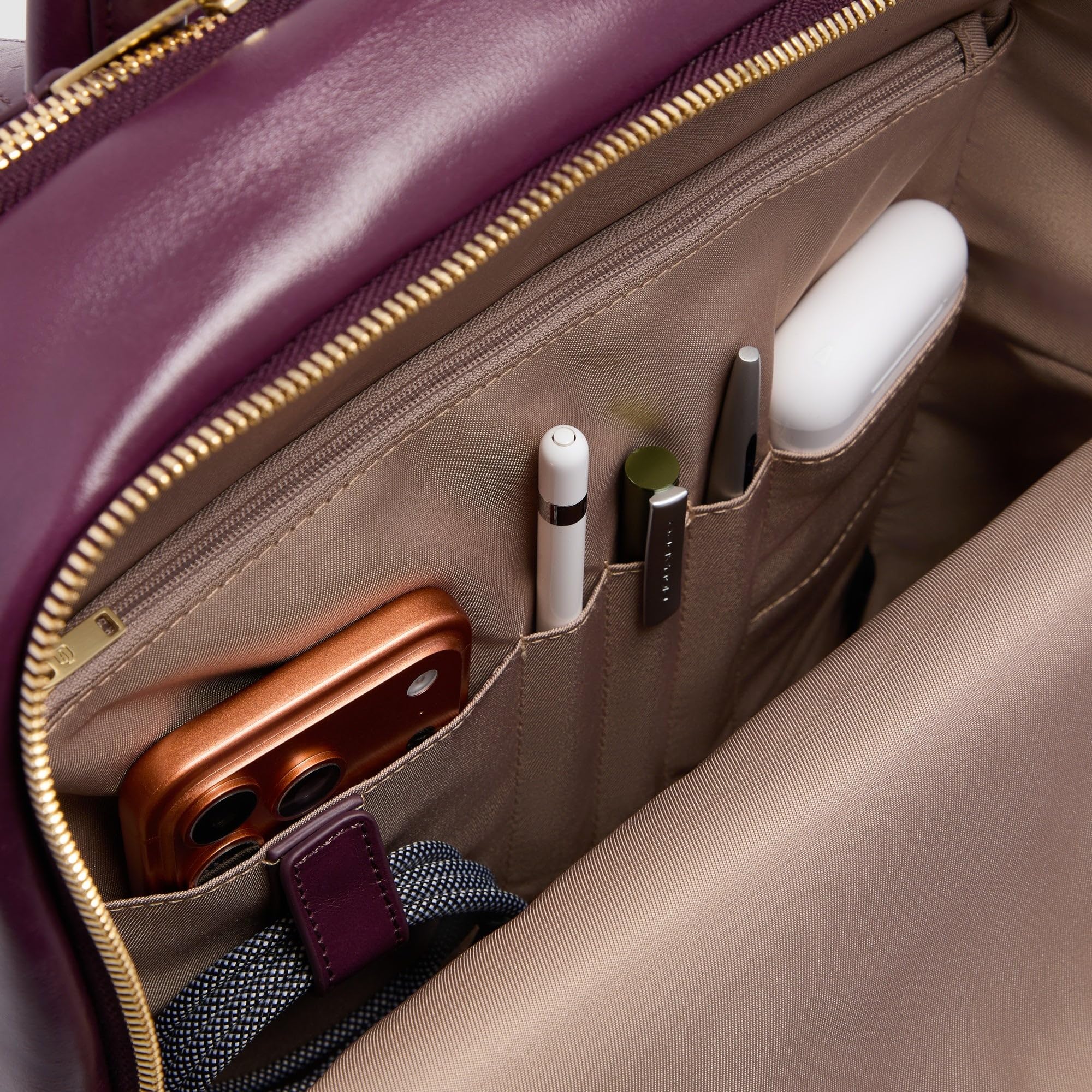 PIQUADRO - Zaino in Pelle Porta PC 14" - Uomo - Bordeaux