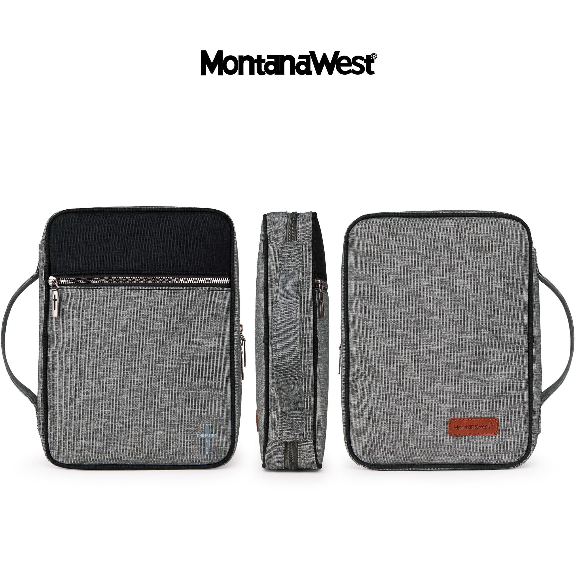 Montana West Funda de la Biblia para mujeres y hombres con marcapáginas de cuero, fundas de transporte, bolsa de iglesia para protección al aire libre