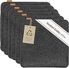 Miqio Design Rectangular Felt Seat Cushion with Non-Slip Nubs, Sustainable Made from Recycled PET Bottles, 40 x 40 cm, Set of 6, Washable Chair Cushions, Non-Slip, Seat Cover for Bench and Chair