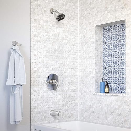 Miniatura 8 de Symmons 5502-15-TRM Elm - Tapacubos de 5 pulverizadores y grifo de ducha cromado 15 GPM válvula no incluida