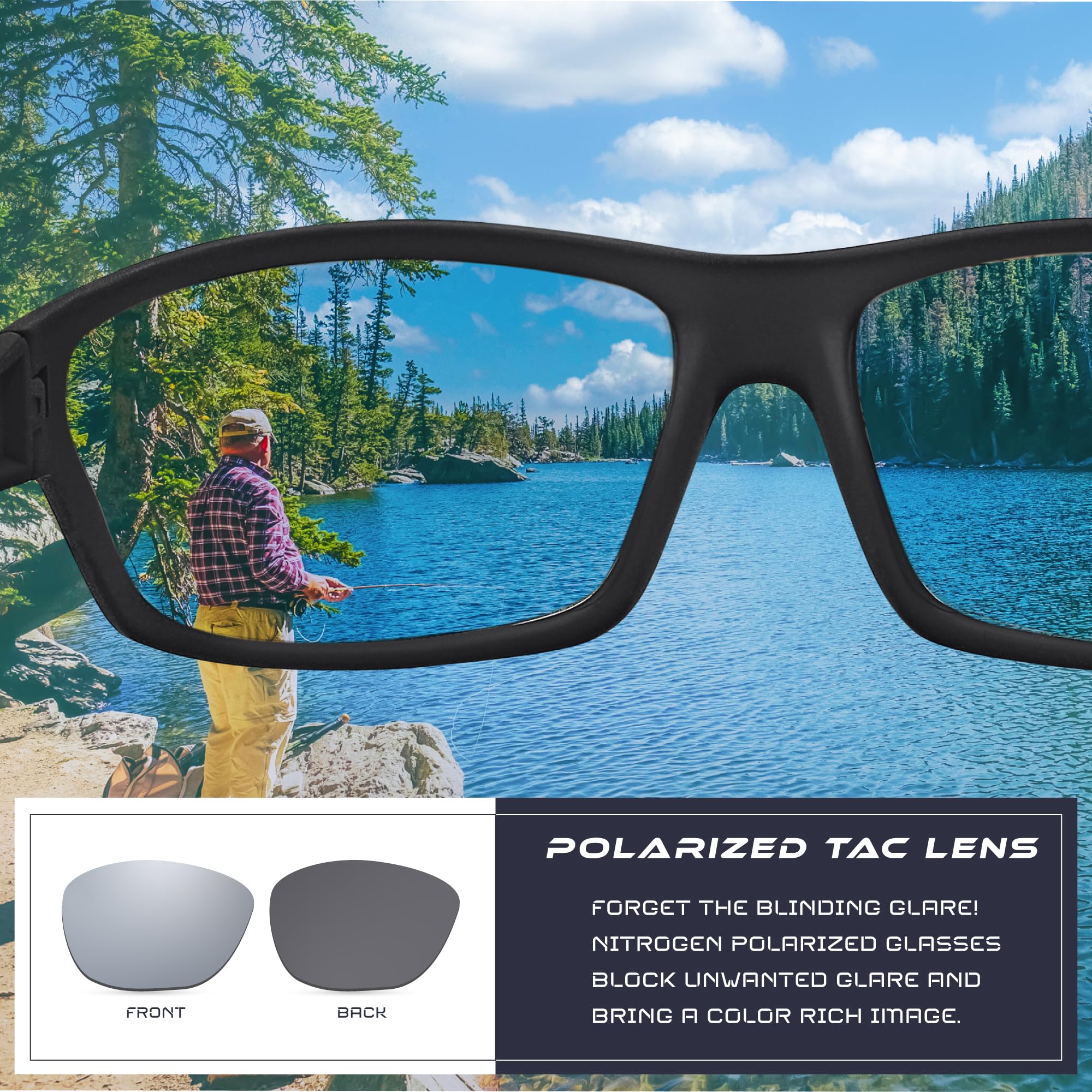 Nitrogen Polarisierte Sport-Sonnenbrille für Herren und Damen, UV400