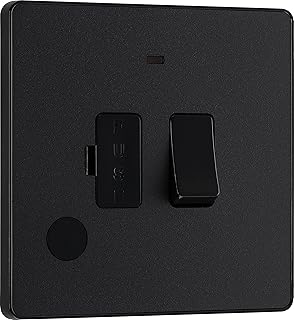 BG Electrical Evolve Fused Connection Unit with Power LED Indicator, 13A, Matt Black