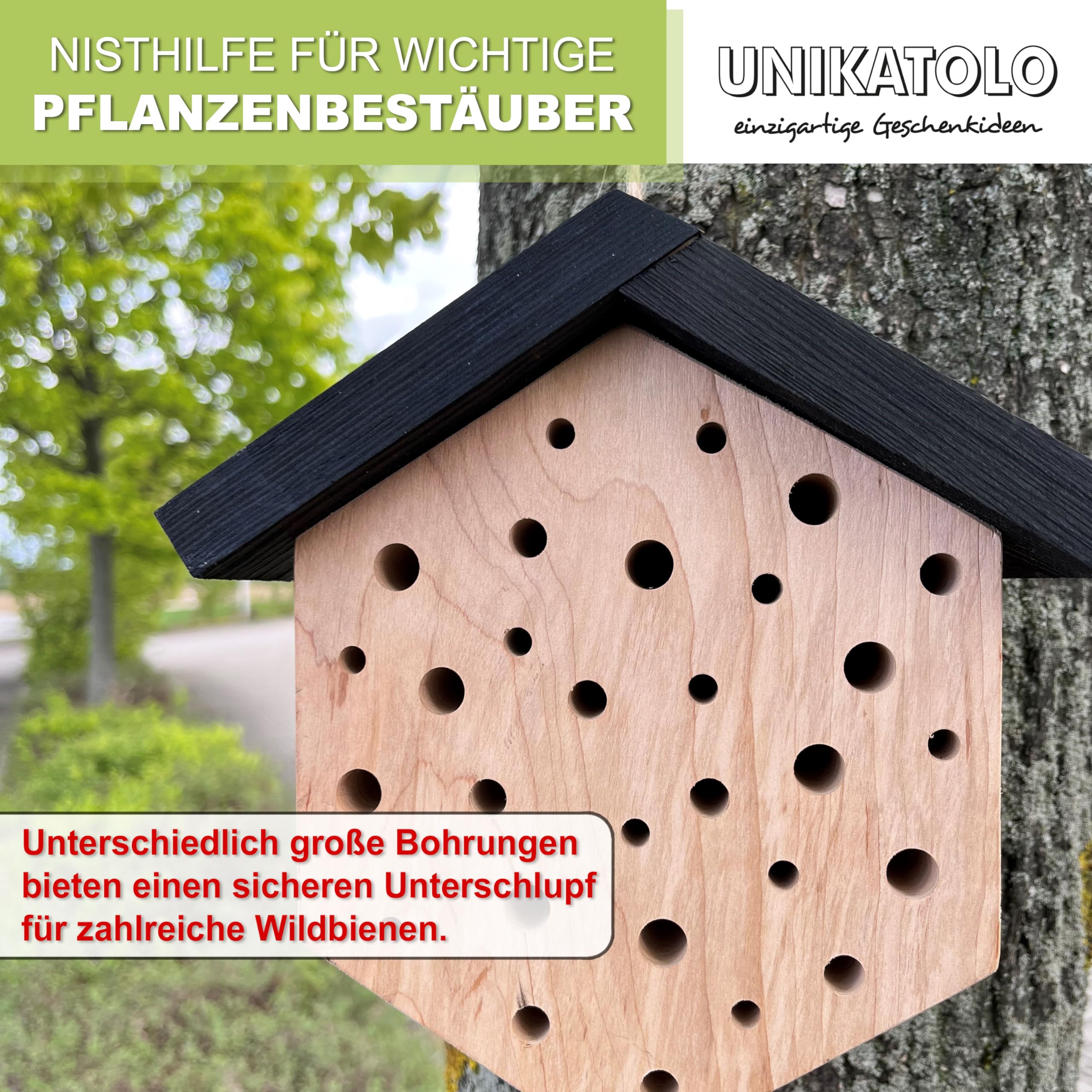 Insektenhotel zum Kita-Abschied mit Namen personalisiert, Bienenhotel aus Holz, Geschenk für Erzieherin Tagesmutter Lehrerin zum Kindergarten Abschied, Danke für die tolle Zeit Wir fliegen weiter