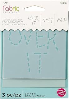 Fabric Creations 26446 Adhesive Over It Stencil, 3", Clear