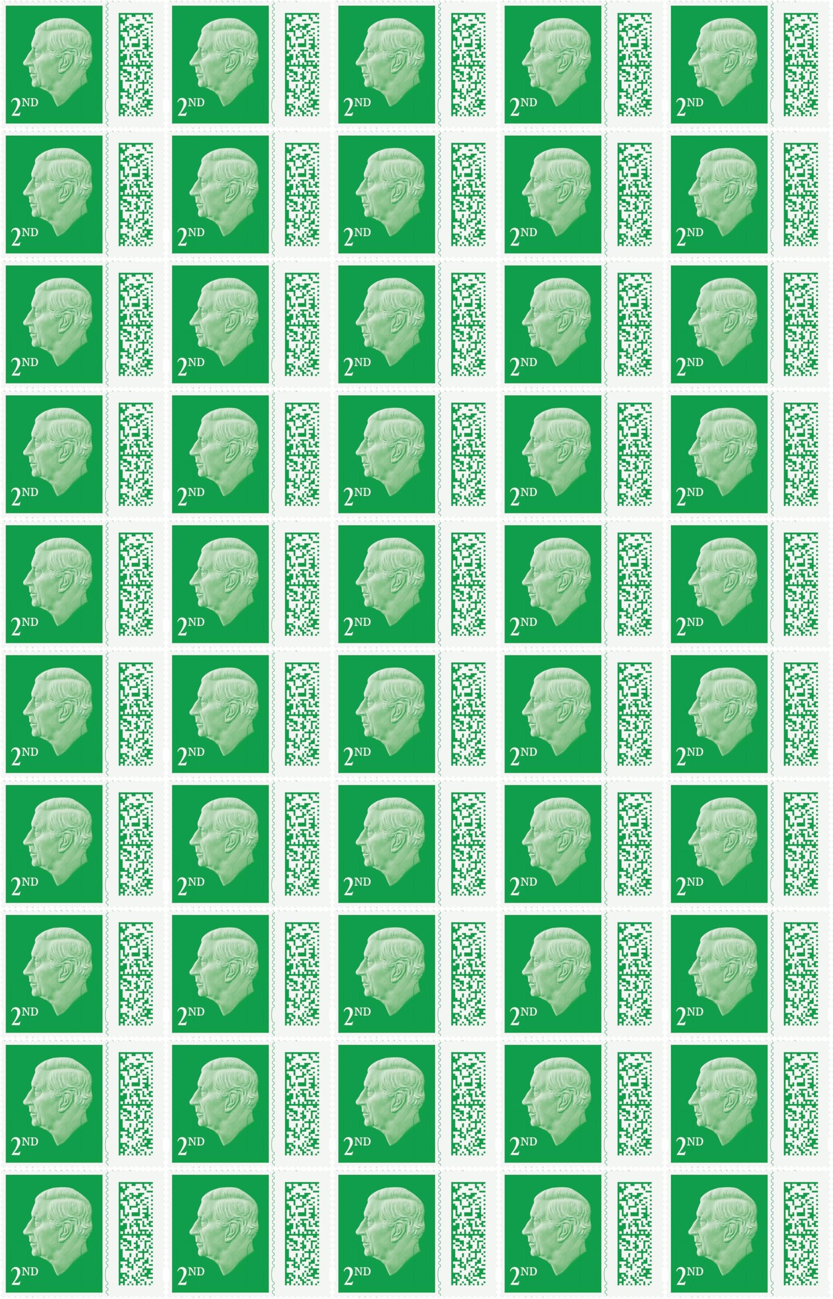 2nd Class Stamps (50 Pack) - 2nd Class Stamps - Barcoded Self Adhesive UK Letter Postage Stamps for Postage - (50 Total)