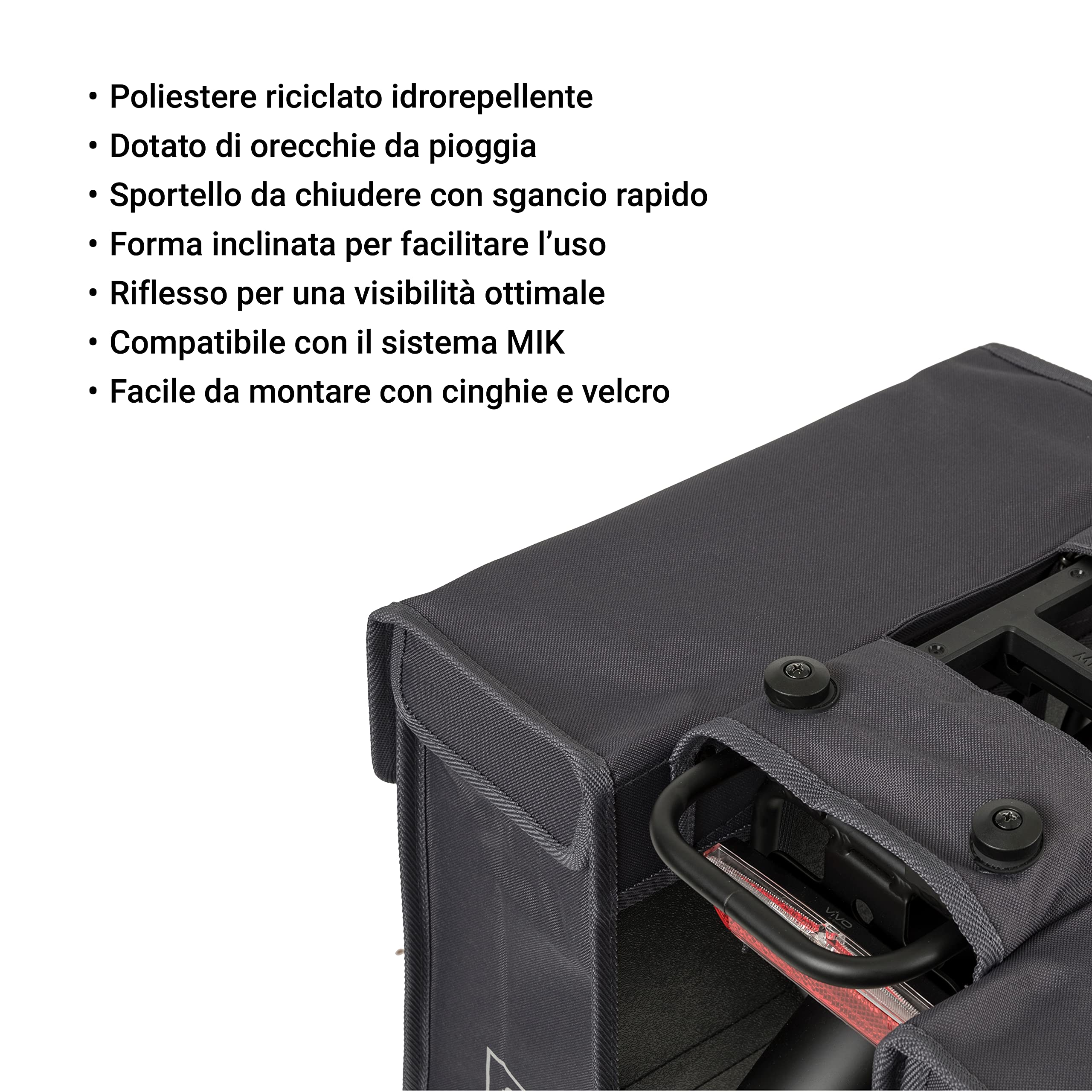 Borsa Bici Laterale Hybrid 26L - Idrorepellente E Riflettente Per Portapacchi - Foto 7