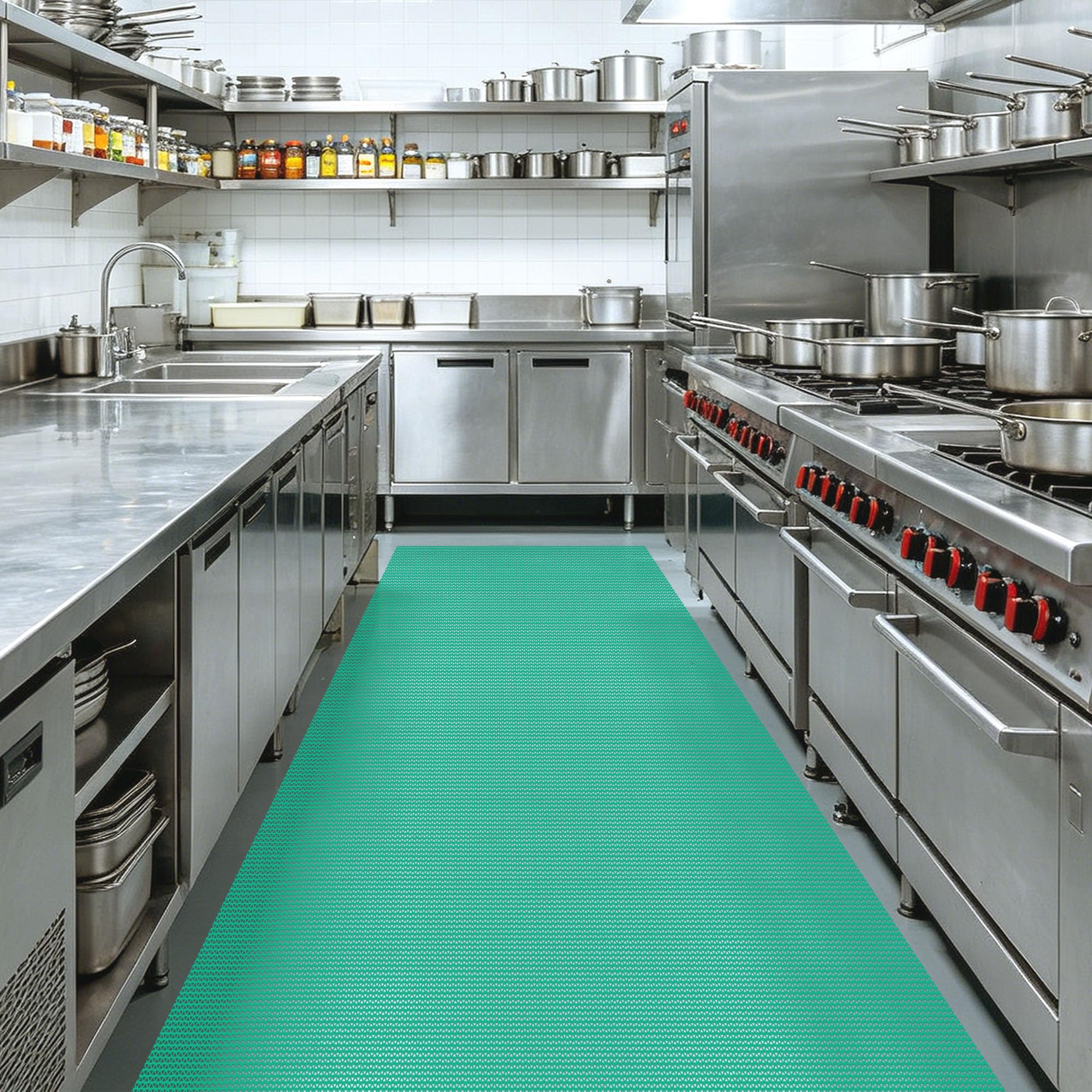Alfombrilla para piscina y baño antideslizante 100 x 100 cm verde