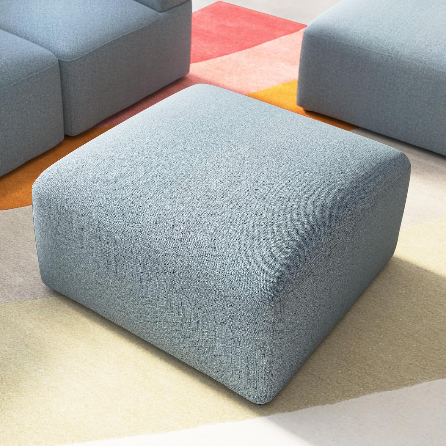 Bush Business Furniture Modular Lounge Ottoman, Guest Seating for Lobby or Reception Area, Assemble Collection, Mist Fabric