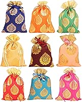 Vista 18 de Touchstone Preciosas bolsas de envoltura de regalos reutilizables, ecológicas, grandes con cordón, estampado de hojas de ficus para cumpleaños