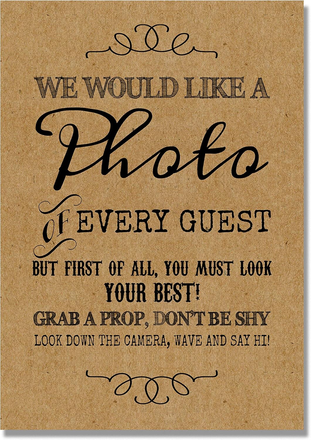 Rustic Photo Booth Table Sign for Weddings and Party Props (L) (Brown ...