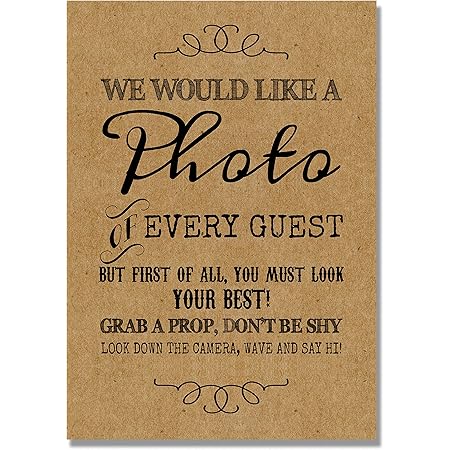Rustic Photo Booth Table Sign for Weddings and Party Props (L) (Brown ...