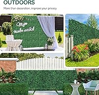 Vista 8 de YITAHOME 24 paneles de pared de césped artificial de 20 x 20 pulgadas, paneles de pared de seto de boj de césped artificial, valla de privacidad