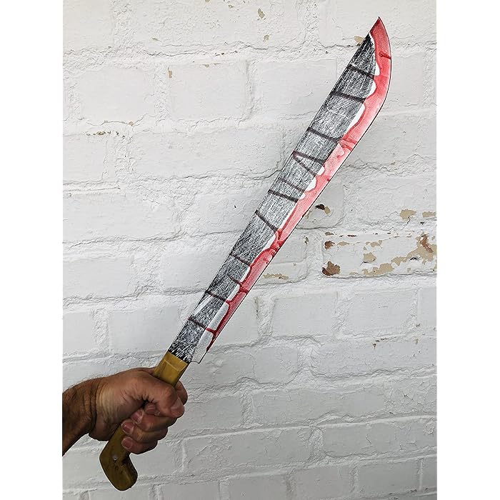 Buy Rubber Johnnies Bloody Machete, Fake Weapon, Scary Blood Stained