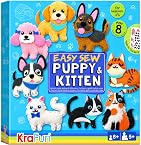 KRAFUN Puppy & Kitten Sewing Kit for Kids Ages 6+ | 8 Dolls