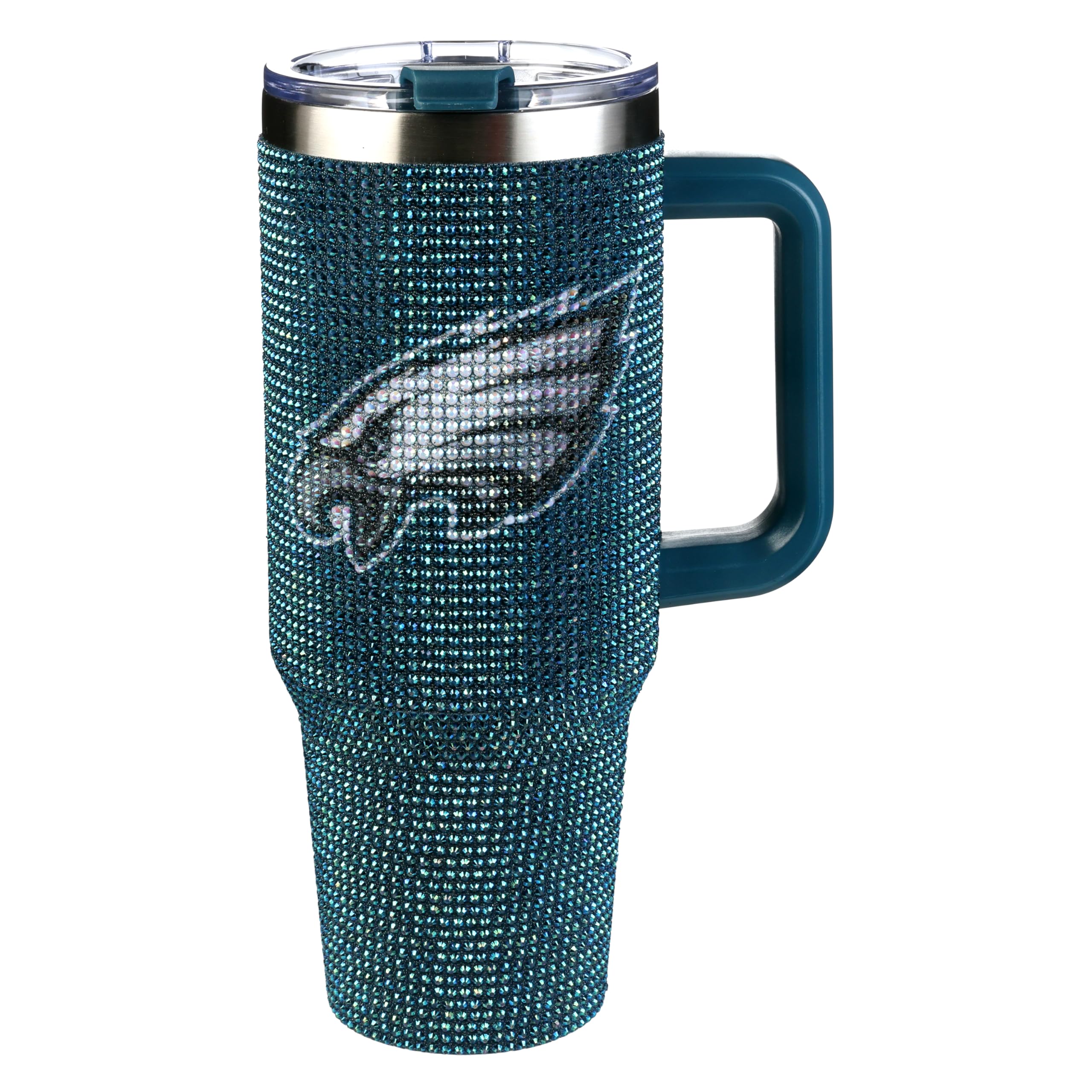 The Memory Company Officially Licensed 40oz TC Bling Game Day Tumbler with Vintage Logo, Philadelphia Eagles