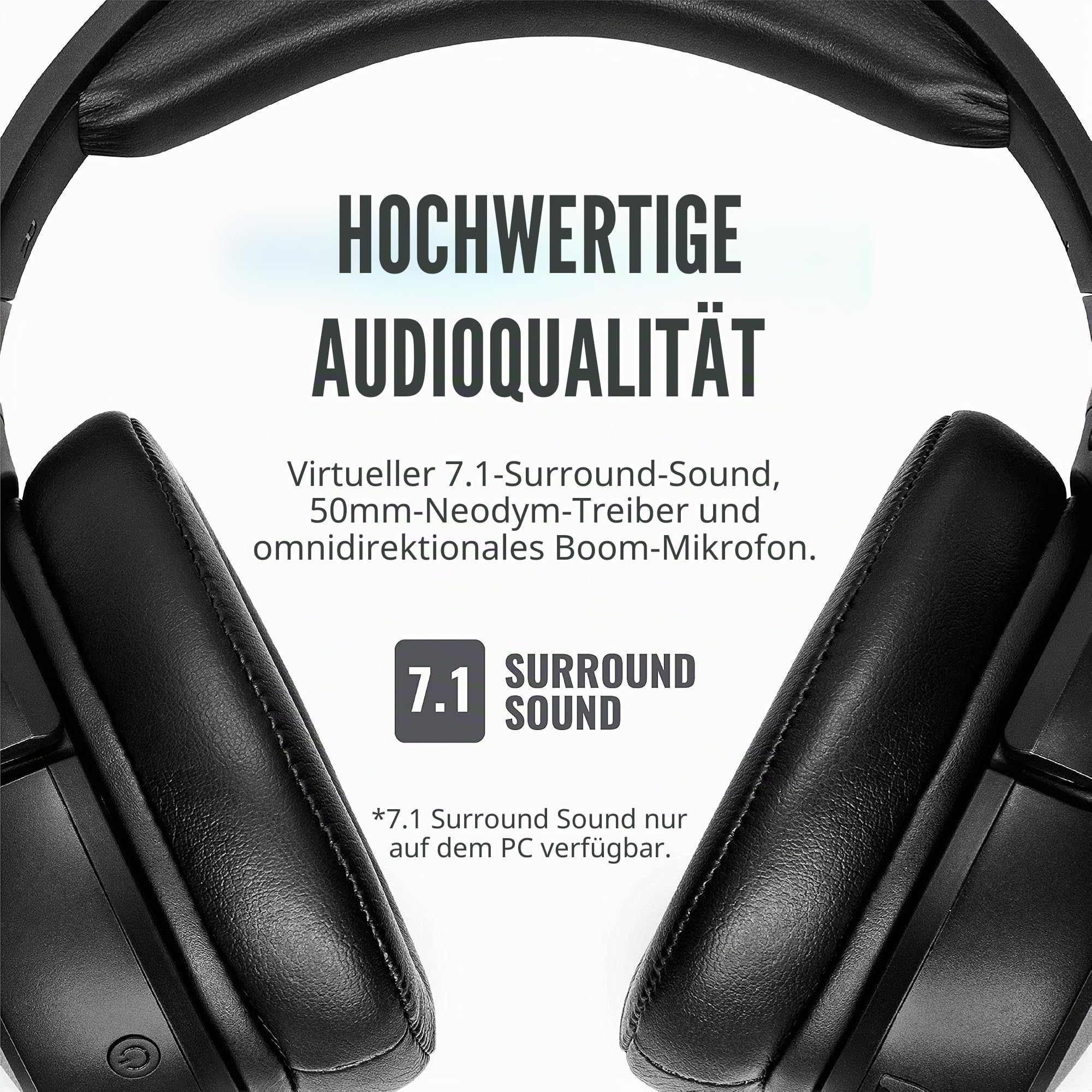 Cooler Master MH670 Wireless Gaming Headset 7.1 Surround Sound PC Konsole 50mm Neodym Treiber USB Typ A/C 3,5mm