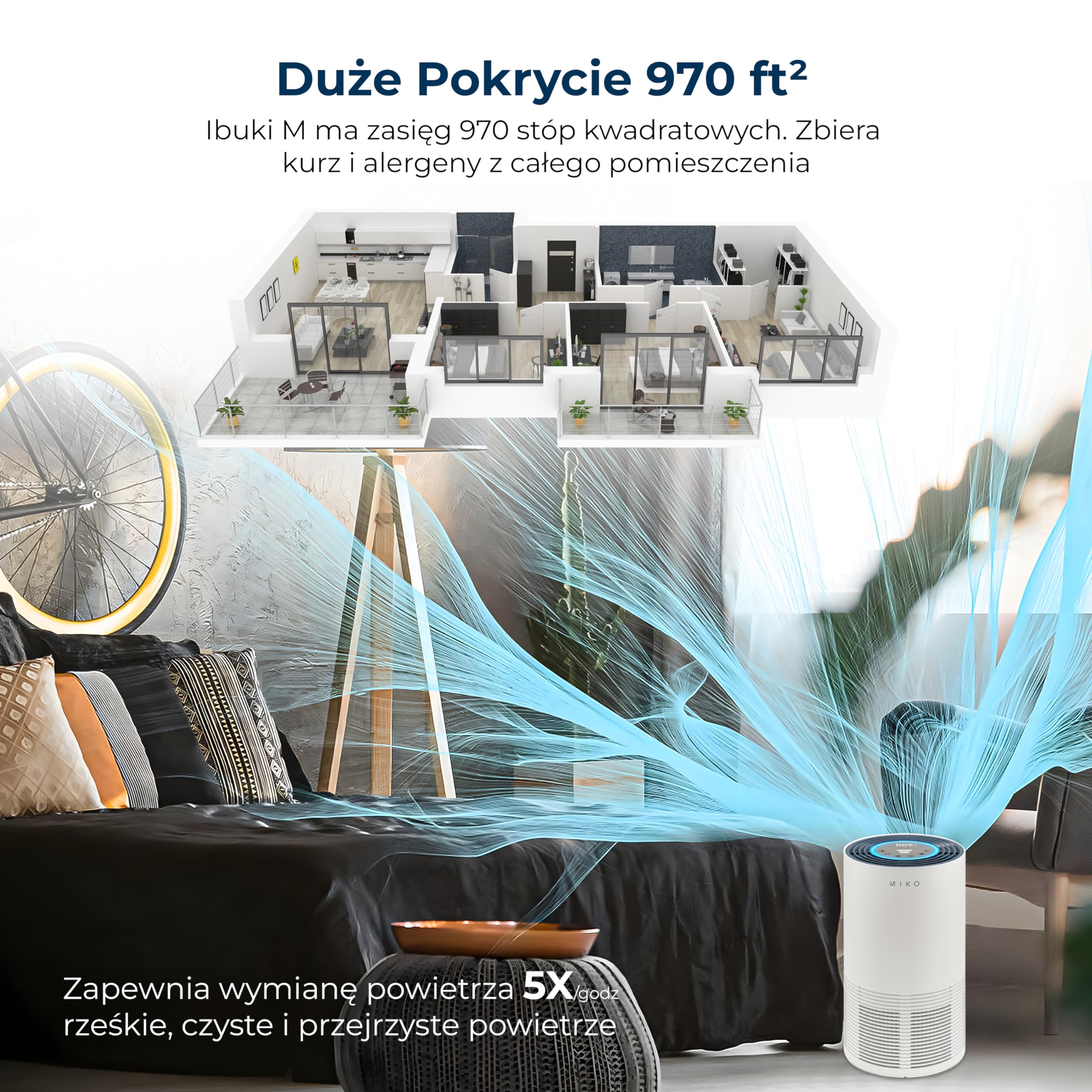 MIKO Mini Osuszacz Powietrza 1000 ml - Przenośny i Cichy, z 7 Kolorami LED do Walki z Pleśnią i Wilgocią - Idealny do Łazienki