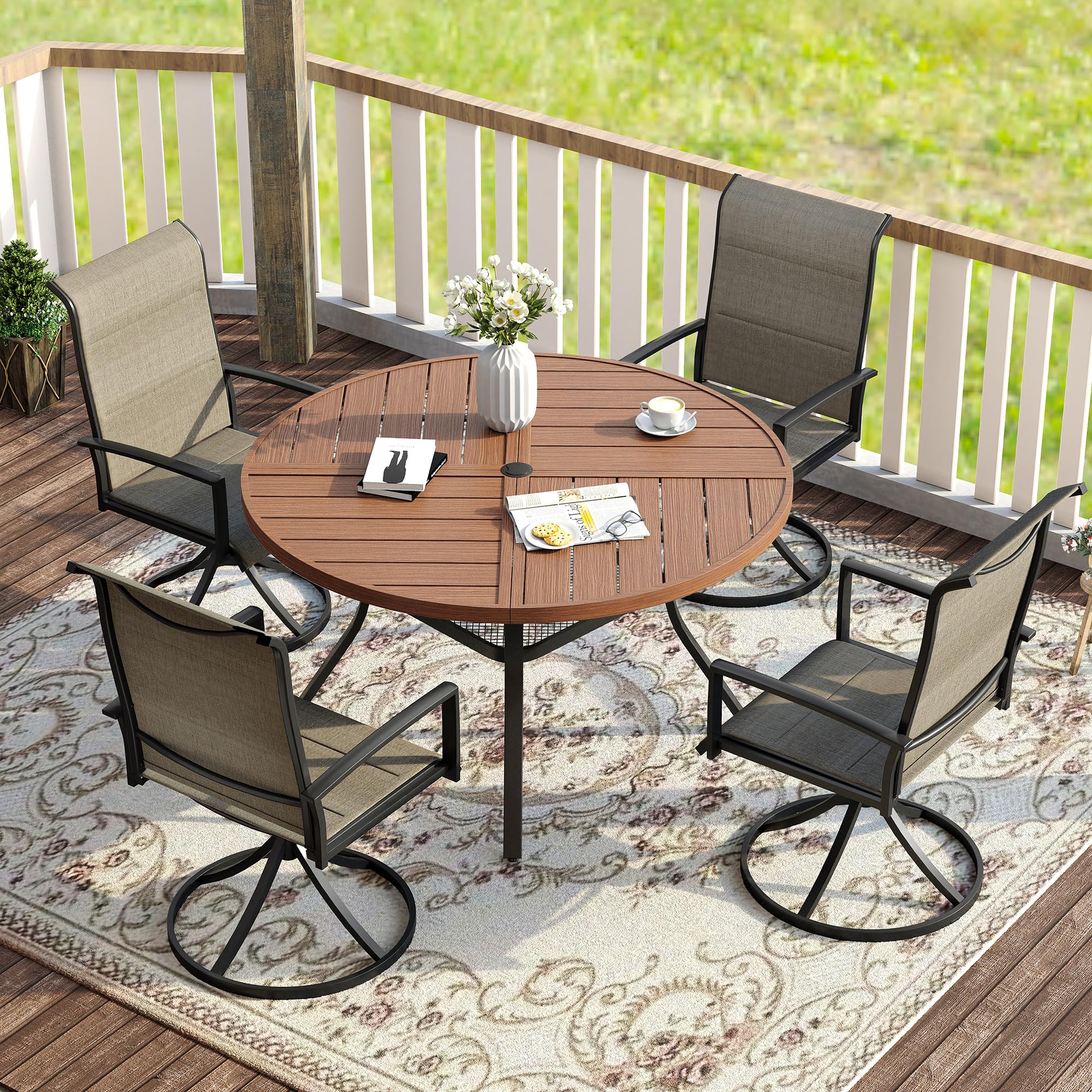 VICLLAX Walnut & Brown Swivel Sling Set