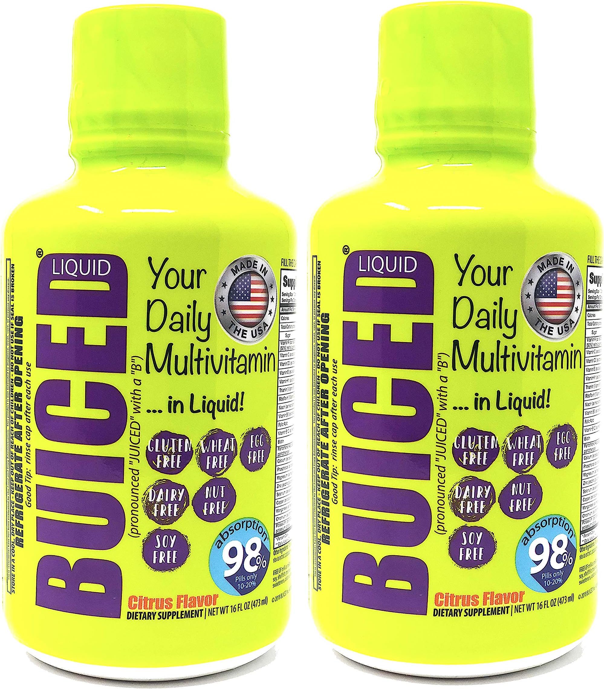 Liquid Daily Multivitamin 32 Day Supply | Gluten Free | GMO Free | Allergen Free | Soy Free | BPA Free | Paleo Friendly Multivitamin | Vegan Friendly Multivitamin | 100% Daily Value