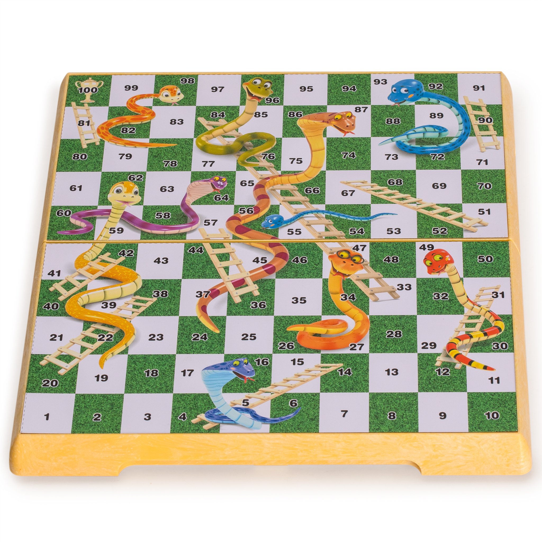 Yellow Mountain Imports Snakes and Ladders Board Game Set 9.