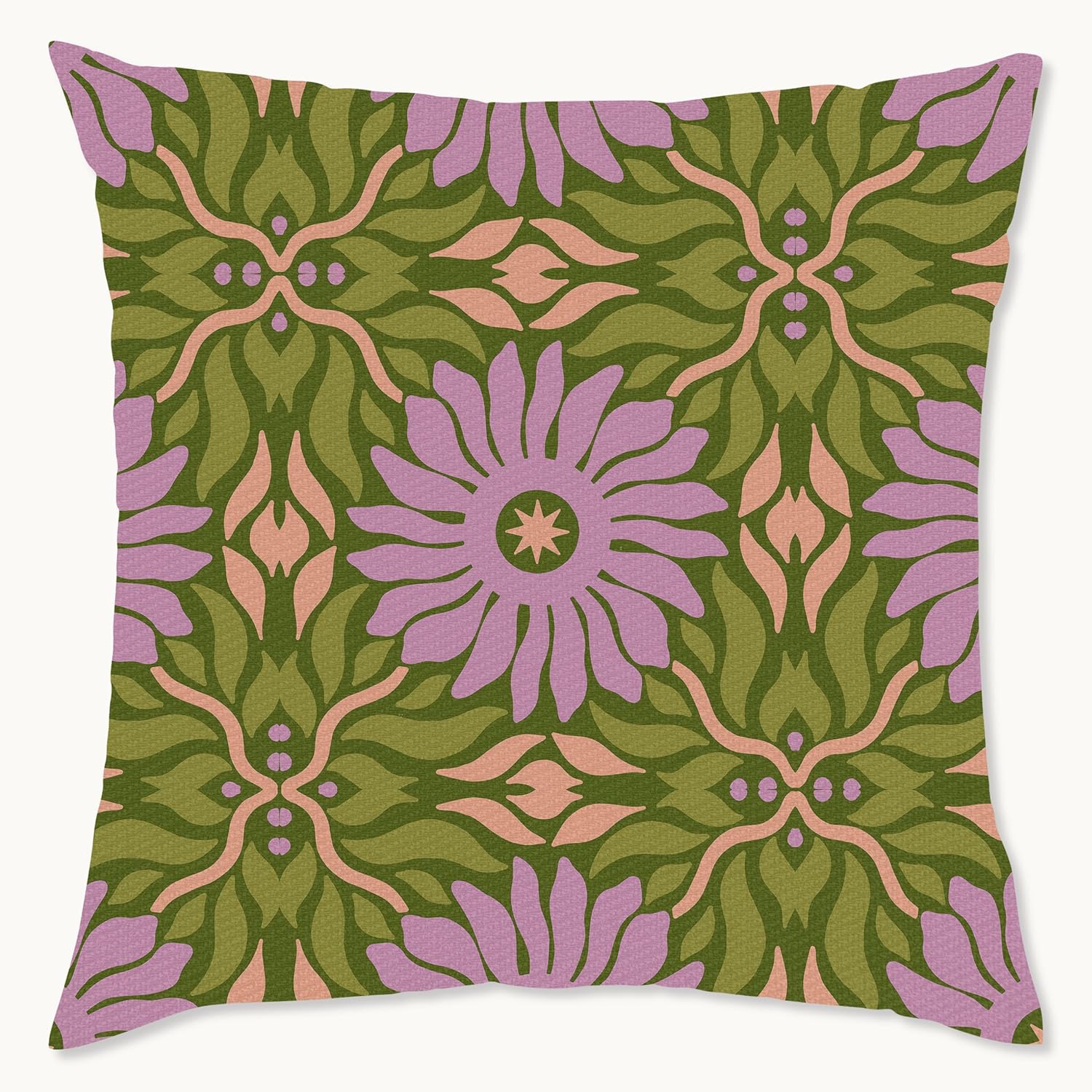 Wynwood Studio Retro Tile Indoor Decorative Throw Pillow