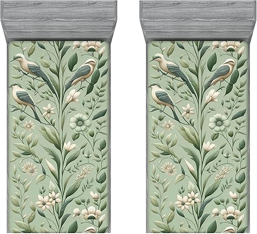 Miniatura 79 de Ambesonne Sábana bajera ajustable con diseño de videojuegos, rayas rojas, diseño retro de los años 90, diseño geométrico, ropa de cama de tela Crema