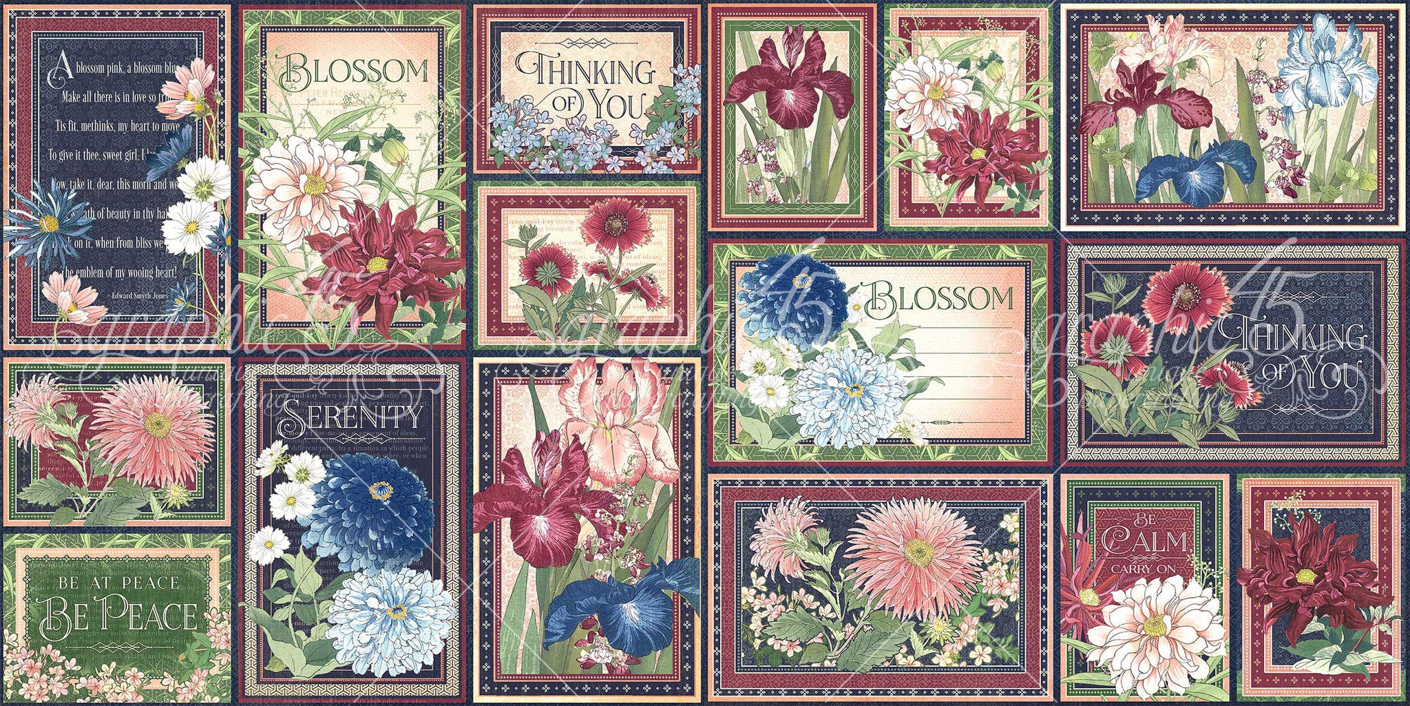 Graphic 45 Blossom Collection Journalling and Ephemera Cards - Image 3