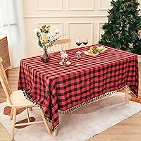 Vista 64 de Table Cloth Rectangle Table-Rustic Gingham Tablecloth Buffalo Plaid Table Cloth for Thanksgiving Christmas Kitchen Dining Room