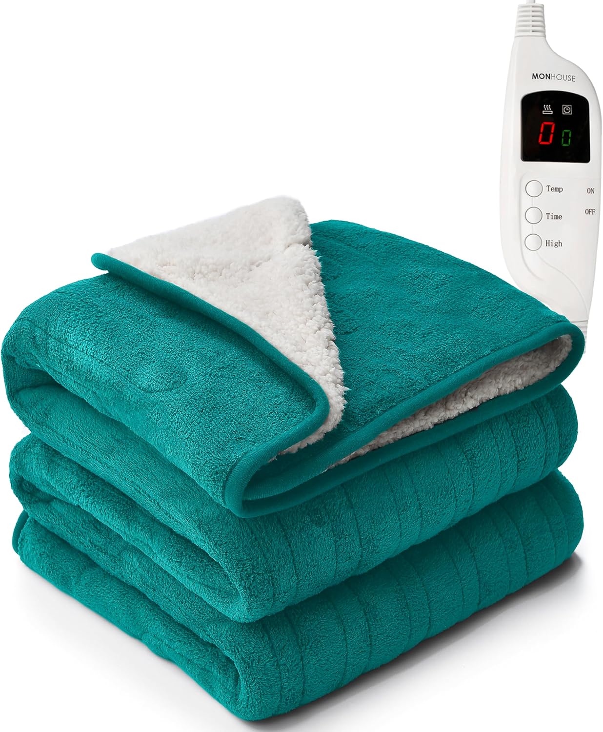 MONHOUSE Heated Throw Electric Blanket Digital Controller Timer
