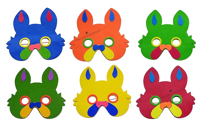 Perpetual Bliss Foam Eye Mask for Kids/Birthday Theme Party Decoration Supplies/Return Gifts/Animal Theme - {(Pack of 20)}