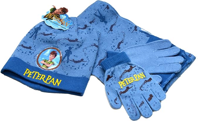 Disney Peter Pan Set cappello, sciarpa e guanti qualita (5/8 anni) : Amazon .it