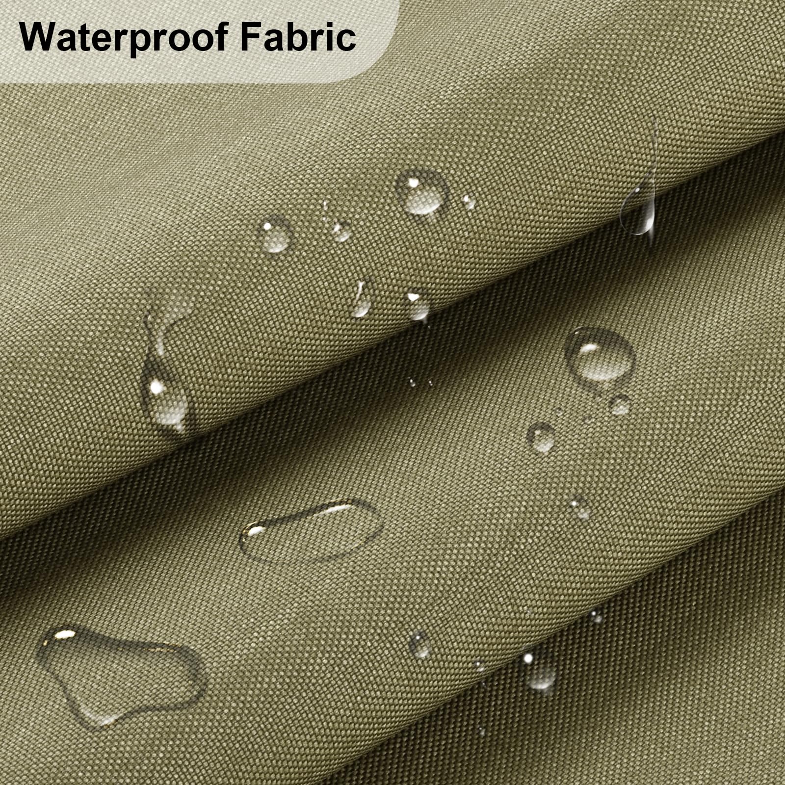 Waterproof Canvas Fabric - 58" Wide 600D Upholstery Polyester Material - Durable Indoor Outdoor Water Resistant Fabric for Furniture Cover Cushion Home Awning Tent (Khaki, 1 Yard) — view 2