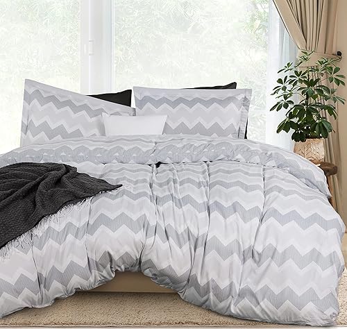 Utopia Bedding Juego de funda de edredón tamaño Queen 1 funda de edredón con 2 fundas de almohada Funda de edredón de 3 piezas con cierre de