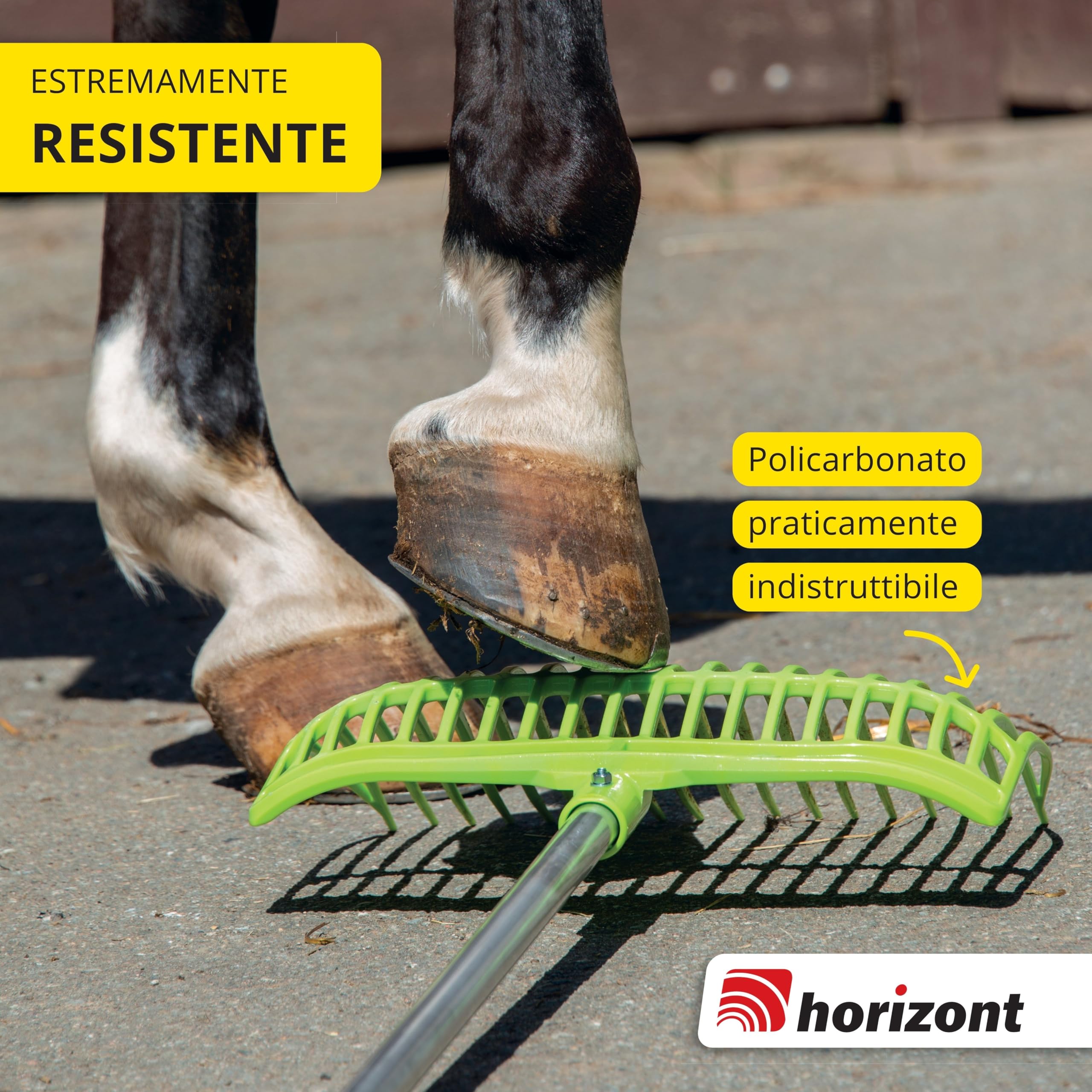 horizont forca svedese con manico in alluminio regolabile 75–115 cm – forca per letame leggera e robusta per bambini e adulti – ergonomica e resistente alle intemperie – forca per fieno