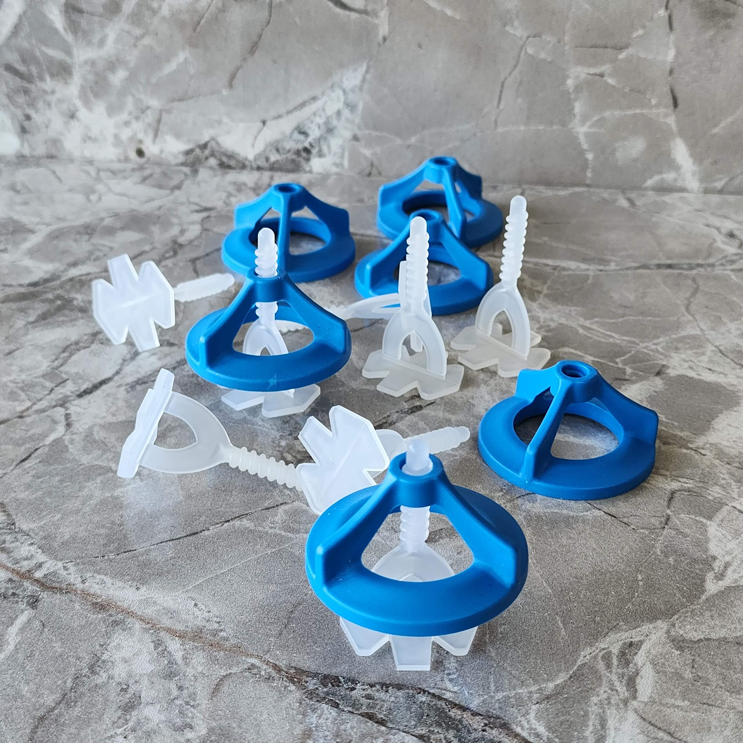 Ista Tools - Juego de ayudas para colocar azulejos, 1 mm, sistema de nivelación de 200 piezas, ayudas de colocación de campanas roscadas, pestañas de tracción, herramientas para azulejos