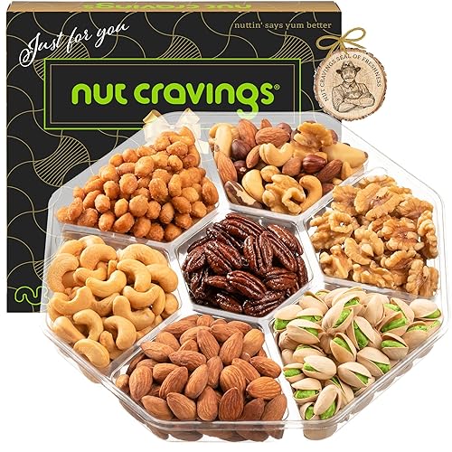 Miniatura 129 de NUT CRAVINGS - Cesta de dulces Diwali con frutos secos mixtos en caja de oro verde (4 surtidos) Arreglo de alimentos, paquete de cuidado de 1. Rojo