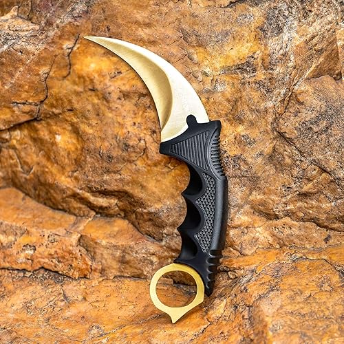 Miniatura 6 de Dispatch Karambit Cuchillo táctico de hoja fija para acampar, cuchillo de caza al aire libre con funda y cable, adecuado para senderismo, aventura,